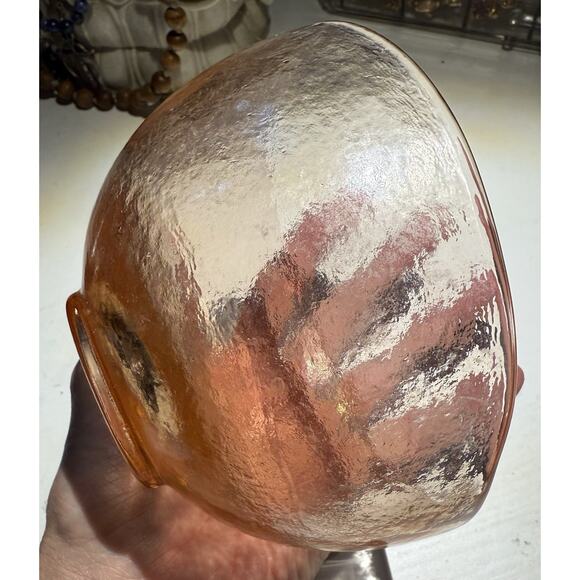 John Gilmor Glassworks Signed Copper Wave Textured Glass Bowl RARE Art Glass - Picture 7 of 10